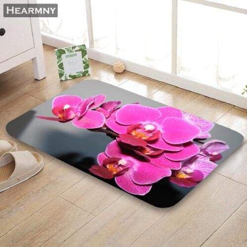 Nice Orchid Flowers Doormat Outdoor Floor Mat Home Creative Mat Super Soft Absorbent Bathroom Door Entrance Mat 40X60cm,50x80cm