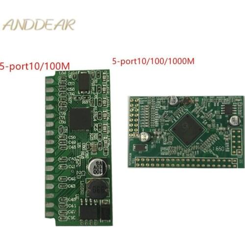 5-port 100M and Gigabit switch motherboard supports customizable screw hole location network switch PBC factory direct design