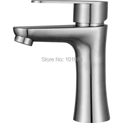 304 Stainless Steel Material Nickel Brushed Deck Mounted Basin Tap