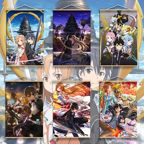 Sword Art Online Yuuki Asuna Anime Poster Canvas Painting Wall Decor Retro Poster Wall Art Picture Room Decor Home Decor