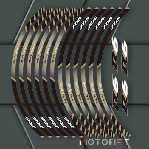 A set of 12pcs high quality motorcycle wheel decals waterproof Reflective stickers rim stripes For YAMAHA YZF R6 YZF1000 YZF-R6
