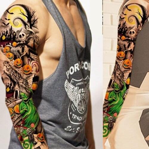 1PCS Full Arm Flower Tattoo Sticker Waterproof Temporary Tattoo Sleeve Men Women Body Paint Water Transfer Fake Tatoo Sleeve