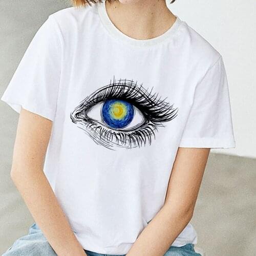 2020 New Summer Women T-shirt The world in your eyes Printed Top Female Tshirt Harajuku Streetwear T shirts Ladies Clothing Tees