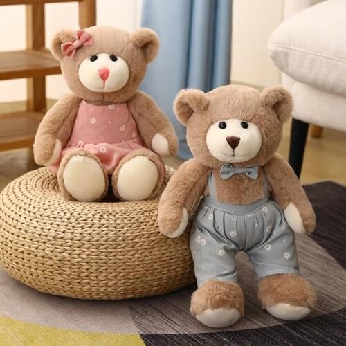 New Kawaii Teddy Bear Plush Toys In Apron Soft Stuffed Animals Plush 38-55 cm Abirthday Present For A Good Friend