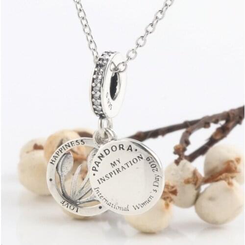 DoDoFly S925 Sterling Silver Pink Pendant Fit Original Charms Necklace