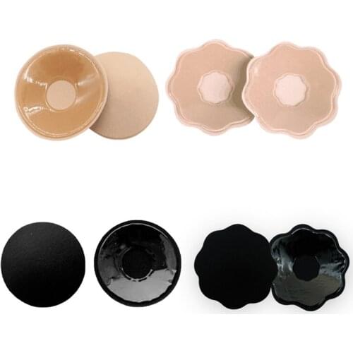 Reusable nipple cover self-adhesive pie silicone cloth nipple sticker charm bra cushion sexy invisible nipple sticker