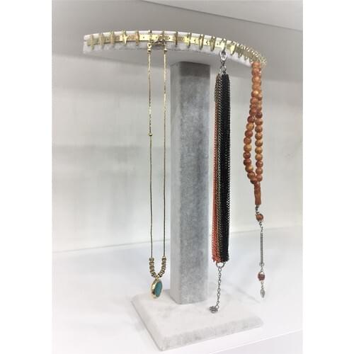 Enlightened Decor Moon Model Sertex Fabric Gray Jewelry Decor Stand