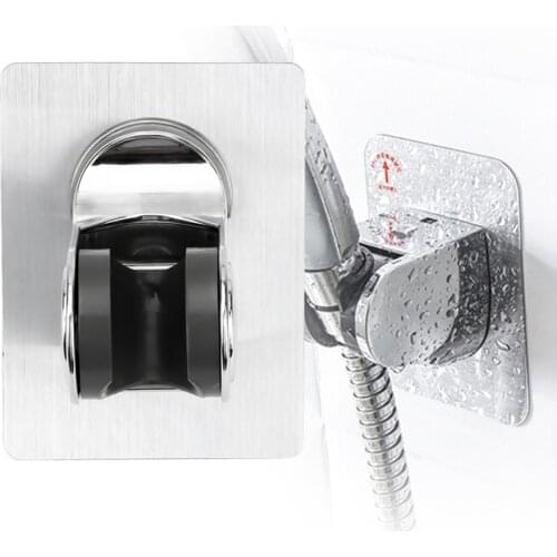 Adjustable Shower Bracket Bathroom Hook Seamless Shower Head Base Wall Mount Punch Free