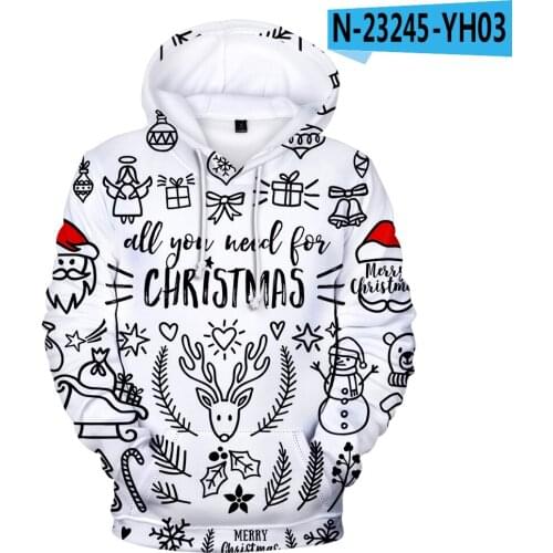 Harajuku Happy Merry Christmas good 3D Hoodies Sweatshirts adults and children Casual Soft Tops High quanlity Christmas Clothing