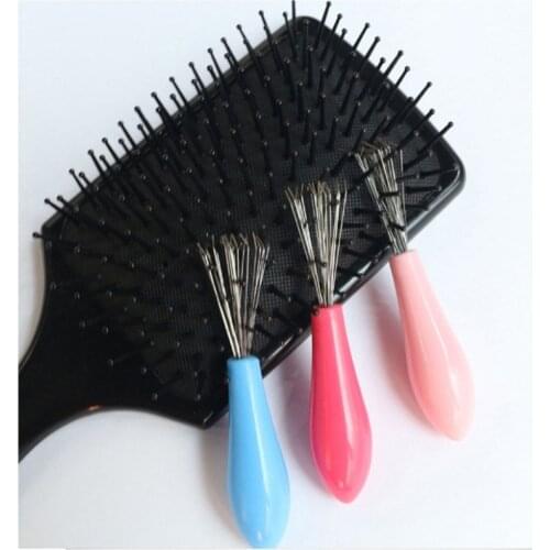 New Hair Brush Comb Cleaner Embedded Tool Plastic Cleaning Removable Handle
