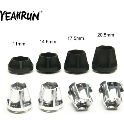 YEAHRUN 4PCS 12mm Hex Wheel Hub Adapter 11/14.5/17.5/20.5mm Height for 1/10 RC Crawler Car 1.9inch Wheel Rims