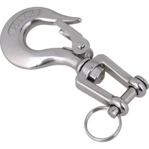 Silver 304 Stainless Steel American Type Trigger Clevis Swivel-Eye Lifting Snap Tone Hook with 150KG Loading Capacity