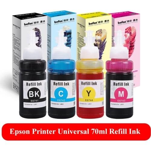 Befon 70ml Universal Ecotank Ink Compatible For Epson L111 L211 L301 L353 L201 L351 L358 L551 L360 L101 L455 L310 L303