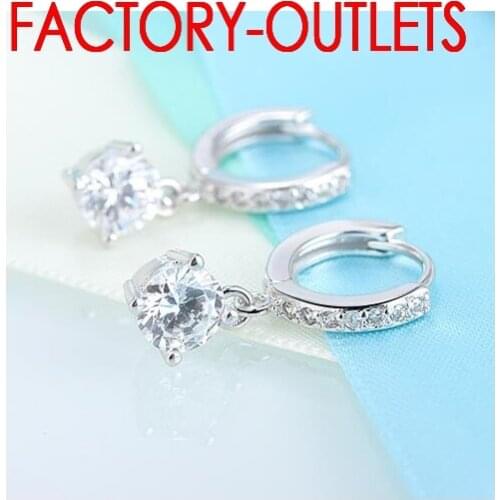 925 Sterling Silver Bridal Earrings Korean Design Fashion Jewelry Sparkling Crystal Drop Earrings For Women Factory Price