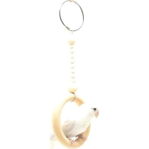 1 Pcs Round Wooden Bird Chew Toys Creative Parrots Cage Hanging Parakeet Perch Stand Toy Pet Pigeon Birds Bite Proof Accessories