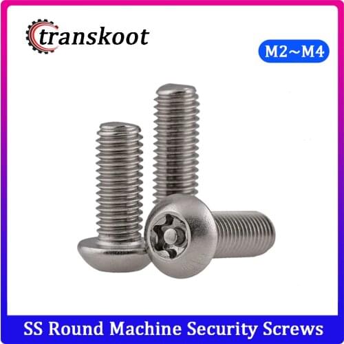 50Pcs ISO14583 M2 M2.5 M3 M4 304 Stainless Steel Torx Pan Head Screw Six-Lobe Round Head Machine Security Screws