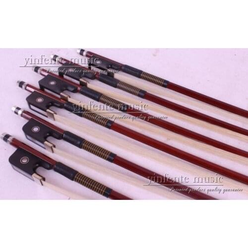 5 pcs 4/4 New Cello Bow Ebony Frog Silver String Straight #37