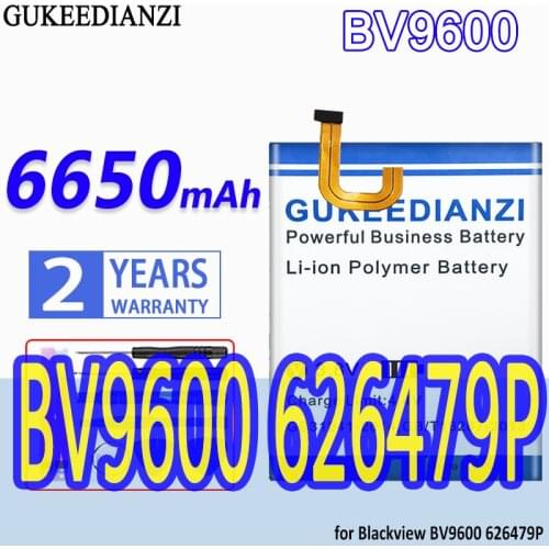 GUKEEDIANZI High Capacity Battery BV9600 6650mAh for Blackview BV9600 626479P Mobile Phone Bateria