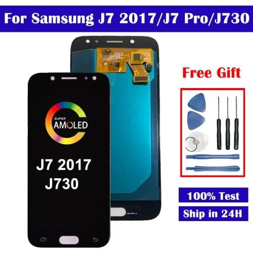 AMOLED For Samsung J7 Pro Display For Samsung Galaxy J7 2017 Display J730 J730F LCD Display With Touch Screen Digitizer Assembly