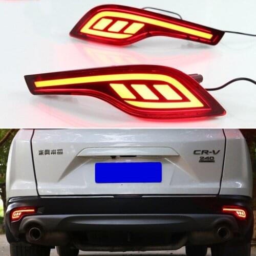 Car LED Rear Bumper Fog Lamps For Honda CRV CR-V 2017 2018 2019 2020 Brake Light Turn Signal Backup Reflector Lamp Taillight