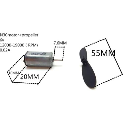 Free shipping 100PCS(DHL3-7day)/DC motor N30 mini (high-speed model aircraft motor) + A.B motor propeller