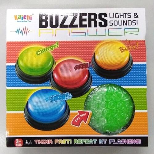 Free Shipping plastic educational toy for family game competition quiz buzzers lights and sounds button buzzer toy