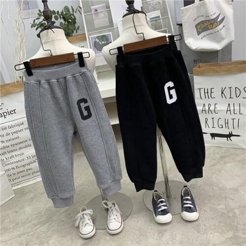 Toddler Kids Casual Trousers 2020 Autumn Winter Baby Boys Letter Cotton Sports Pants Korean Fashion Harem Pants for Child 2-7 Y