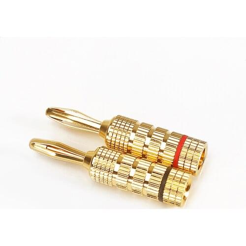 For Crossed gold-plated copper banana head gold-plated 4MM banana head banana audio amplifier connector