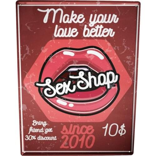 SINCE 2004 Tin Sign Sexy Girl Erotic Shop