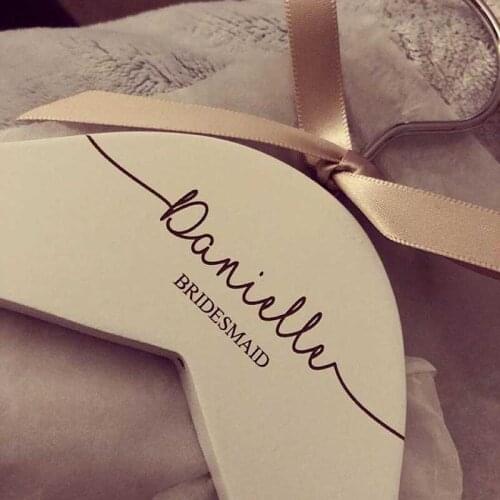 Personalized Carvings For the wedding party bride bridesmaids honorary title and role souvenir photo props wedding dress hanger