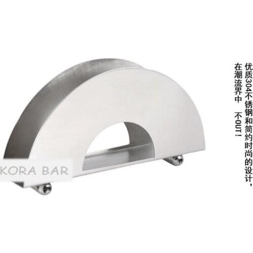 New design creative napkin holder Square stainless steel paper tissue holder rack bar hotel tissue cases