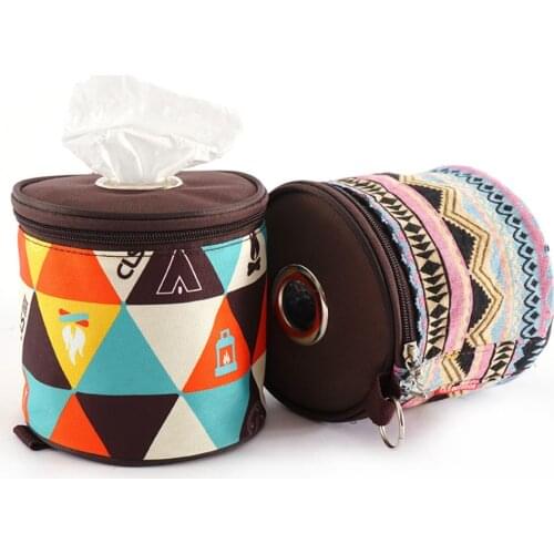 Round Toilet Paper Storage Holder Roll Case Home Outdoor Camping Tent Boxes Tissue Cover Hanging Hanger Bags bathroom or kitchen