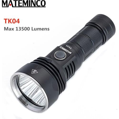 MATEMINCO TK04 High Power Flashlight TPYE-C USB Rechargeable 4 LEDs max 13500 Lumen 74600cd beam throw 546 Meter Search Torch
