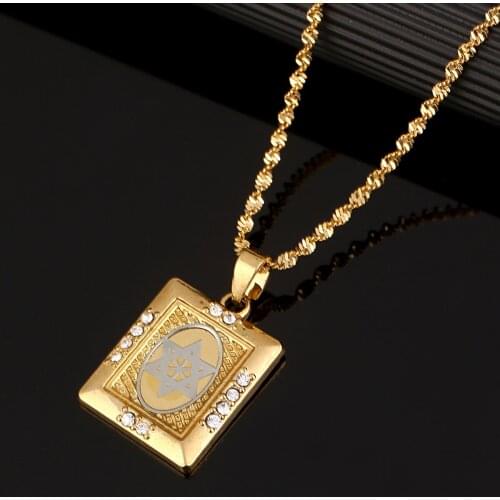 Trendy Metal Jewish Star of David Pendant Necklace For Women Hexagram Tantrism Jewelry