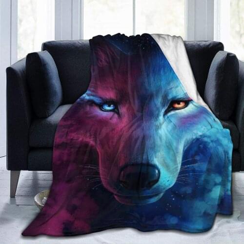 Wolf Soft Throw Blanket Lightweight Flannel Fleece Blanket for Couch Bed Sofa Travelling Camping for Kids Adults