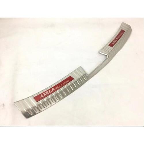 Stainless steel inside+external fittings Rear Sill Protector Protector For 2017 Mazda 3 Axela