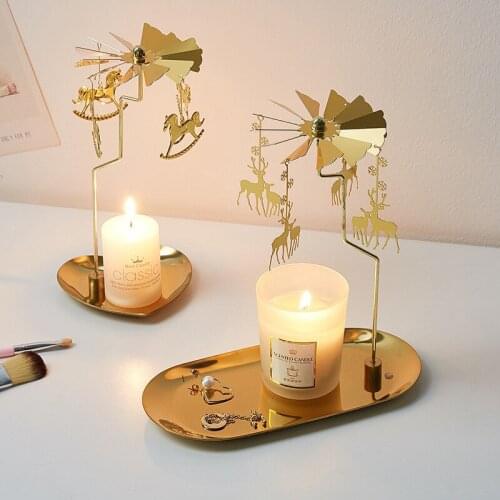 Nordic romantic creative DIY lantern rotating Candlestick decoration net red restaurant desktop decoration