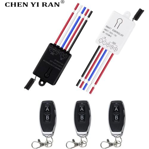 Newest 2 Button Universal Wireless Remote Control and 433Mhz DC12V24v 1CH Relay Receiver Module For Gate Garage and LED Light