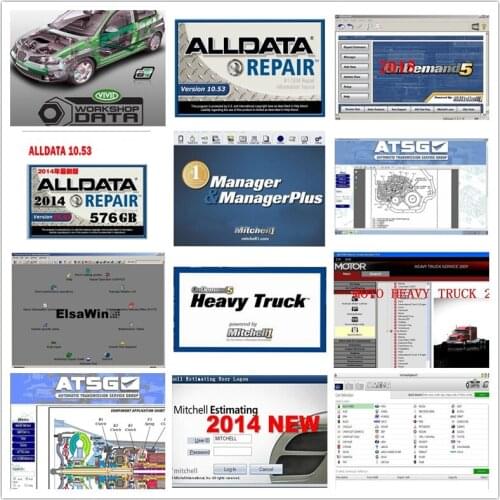Alldata V10.53 & OD5 auto diagnostic repair software mi..ll on d.d 2015+atsg+elsawin 24 in 1tb hdd usb3.0 all data DHL free ship