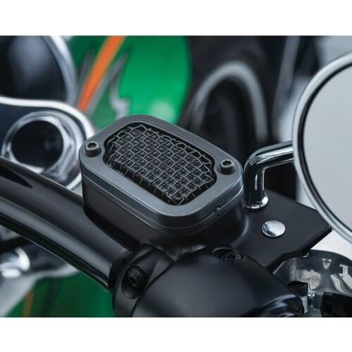 Honeycomb Black Front Brake Fluid Reservoir Cover Master Cylinder Cap Grille Grill For Harley Softail Breakout Fat Boy Heritage