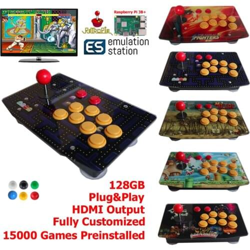 Retro Arcade Game Console Fight Stick All In One 128G Raspberry Pi 3B 15000 Games