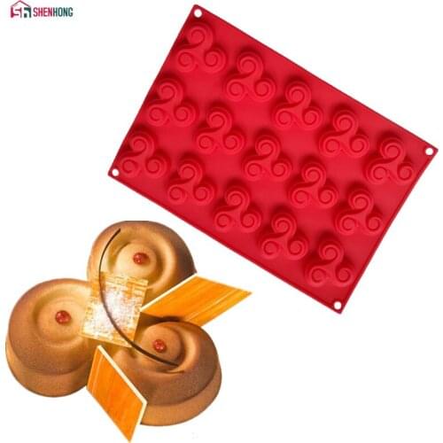 SHENHONG Rotary flywheel 3D Silicone Cake Mold Art Biscuits Cookies Mould Mousse Chocolates Baking Pastry Silikonowe Moule