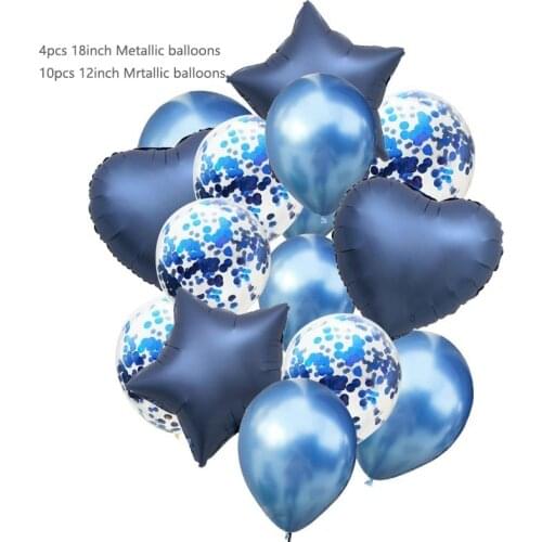 14pcs/lot Mixed Metallic Confetti Balloons Birthday Party Decoration kids Adult Balloon Wedding Festival Baloon Party Supplies