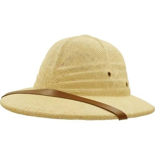Sun hat unisex England straw helmet summer mens British cap dad boatman cap Safari jungle miner cap