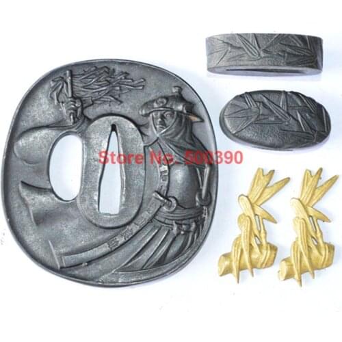 Fine Finished Iron Steel Guard Tsuba Menuki Fuchi Kashira For Japanese Samurai Katana Sword Wakizashi HandMade