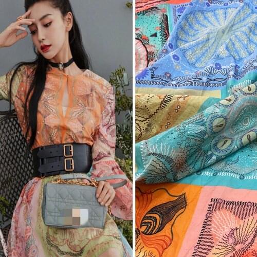 Spring classic printed fabric European brand square ethnic style colored fabric, sewing fabric factory store is not out of stock