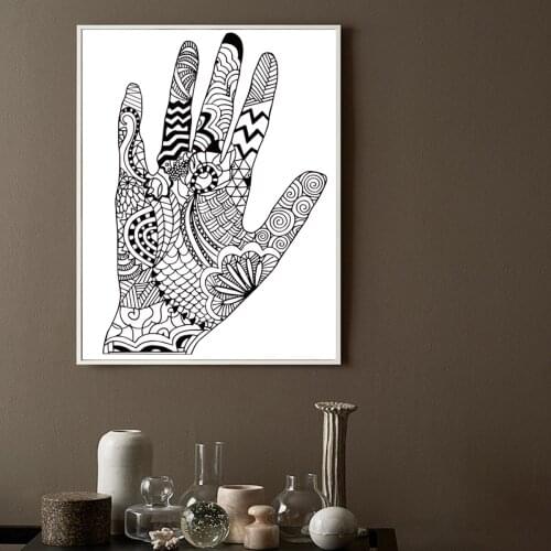 Wan Buddha Hand Palm Oil Painting Picture Poster Canvas Print Painting Wall Art Living Room Home Decoration