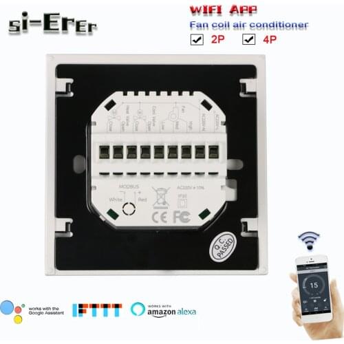 Wifi thermostat-2p 4p cooling/heating temperature control works with Alexa Google home,95-240VAC 24VAC optional