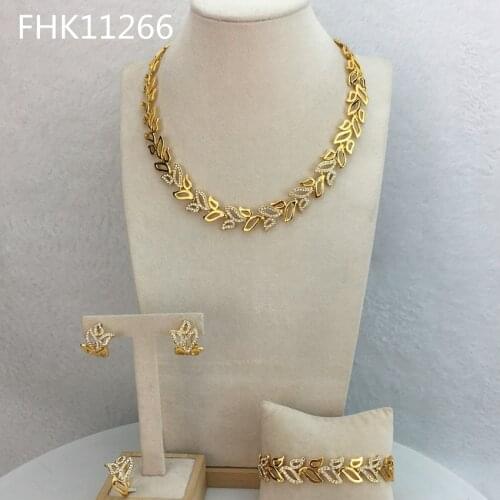 Yuminglai Fine Jewelry Leaf Jewelry Sets for Women FHK11266