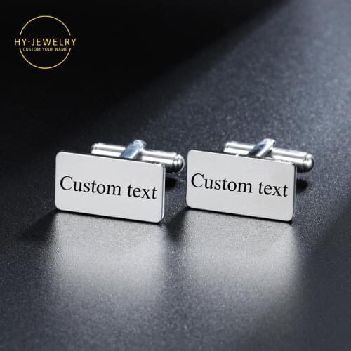 Custom Name Cufflinks, Stainless steel Personalized Cufflinks, Custom Engraved Cufflink With Wedding Rectangular Jewelry For Men